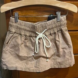 Free People we the free Brown Skort  with Cream Drawstring